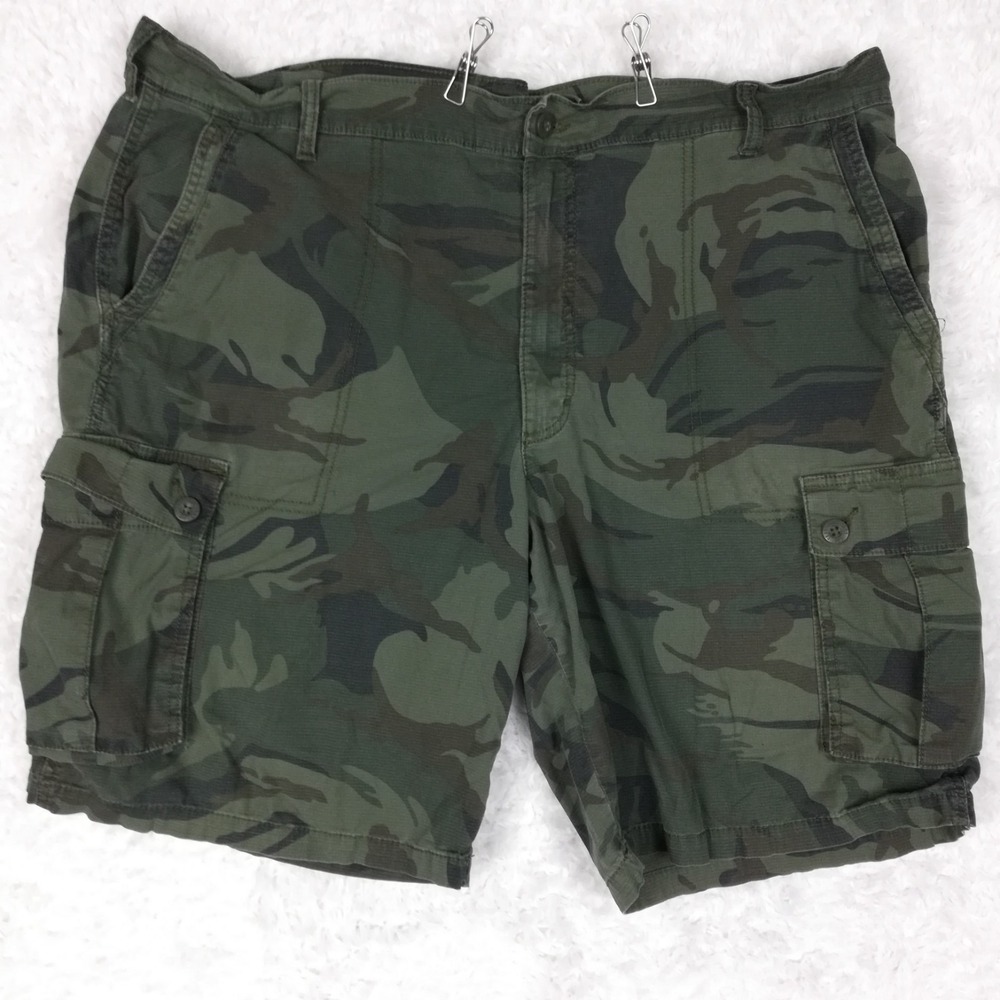 Lee Mens Shorts Cargo Green Camouflage Utility Flap Pockets 42